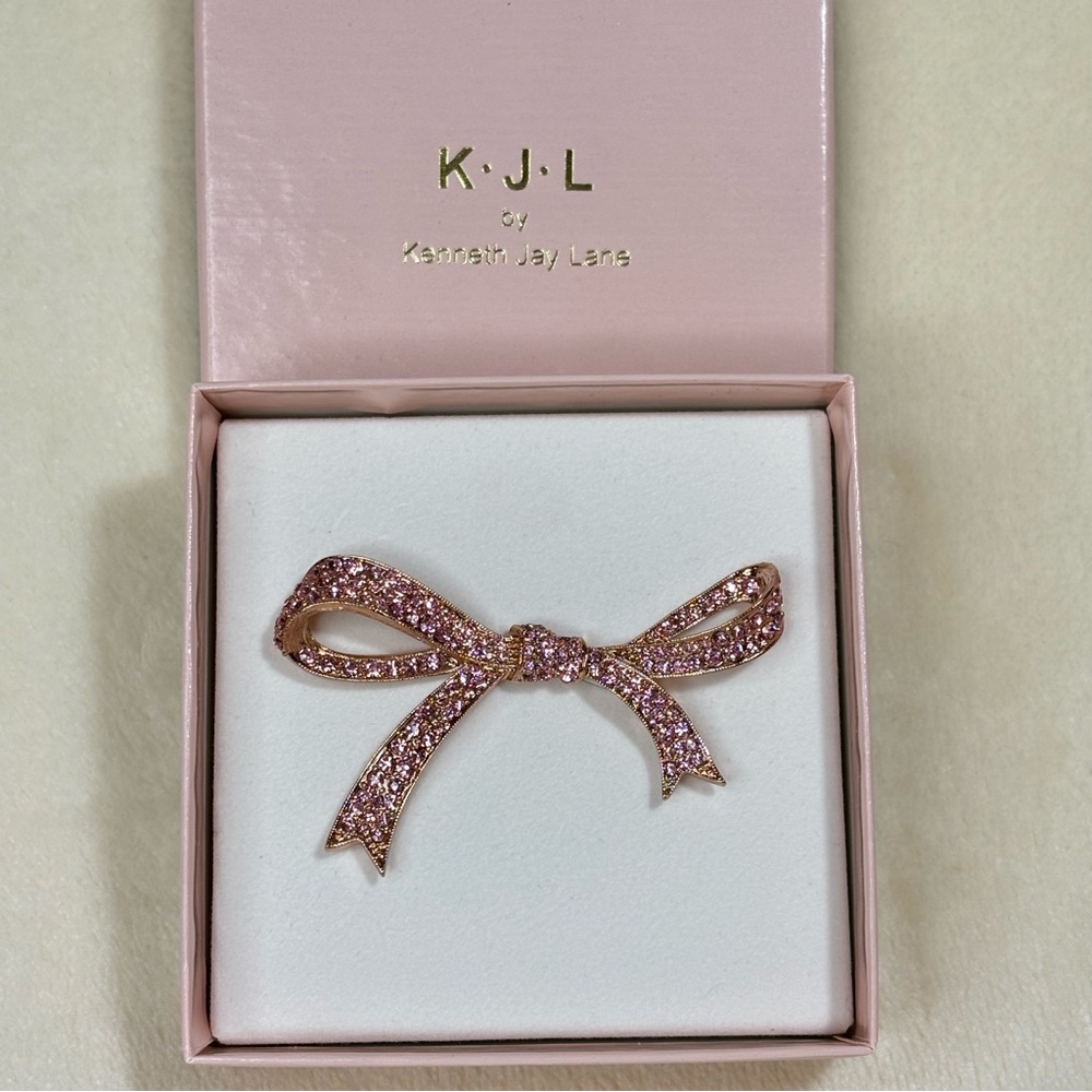 Vintage Pink Bow Brooch Kenneth Jay Lane